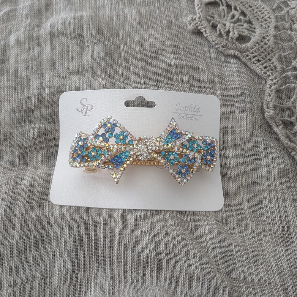 Sophia Collection Blue and Gold Hair Clip